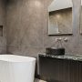 Renovated bathroom with modern tiling and fixtures, Sydney